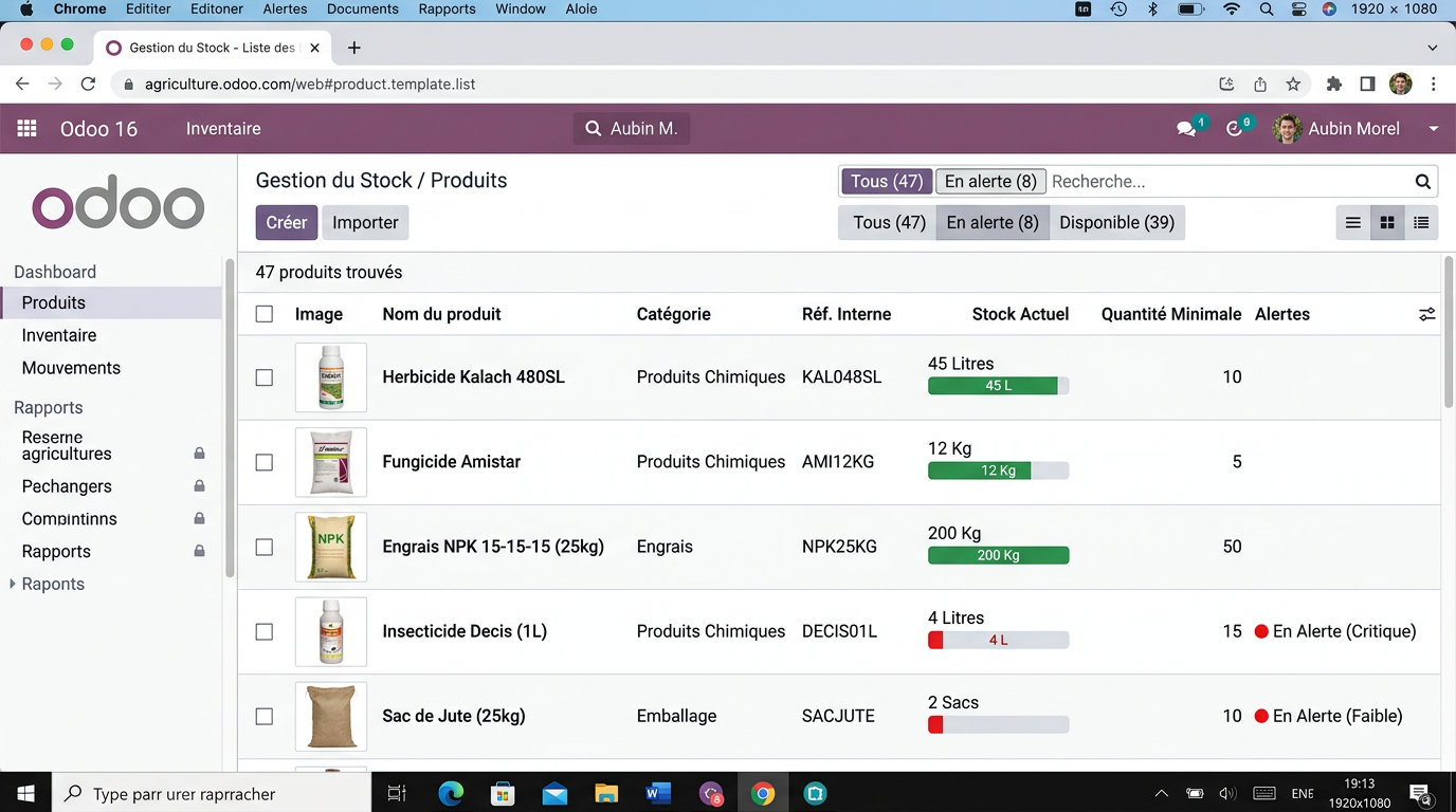 Stock DERRE GestPhyto